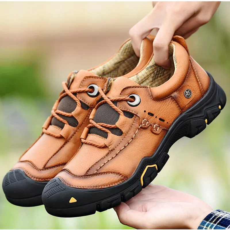 

Genuine Leather Men Hiking Shoes Waterproof Leather Shoes Climbing & Fishing Shoes New Popular Outdoor Shoes Men Winter Boots