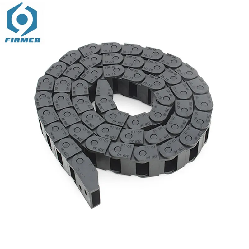 1pc 10x15mm Reinforced Nylon Plastic Cable Drag Chain Wire Carrier Length 1000mm For CNC Router Machine