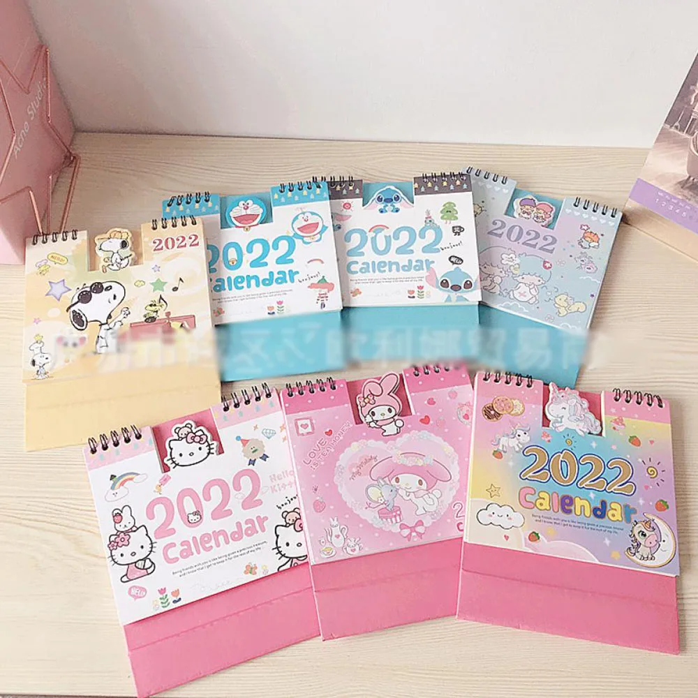 

Kawaii My Melody Kittys Sanrio 2022 Cartoon Cute Dolls Notepad Calendar Anime Toys for Girls Birthday Gift