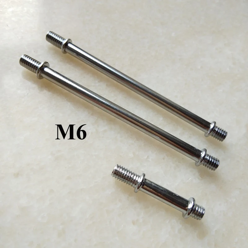 10 шт./лот хромированная наружная резьба М6 металлическая полая трубка двойная