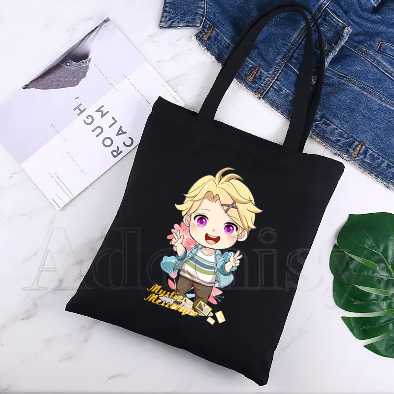 

Mystic Messenger New Female Handbags Hot Selling Fashion Canvas Bag Tote Ladies Casual Shoulder Bag Reusable Shopping Bags Black