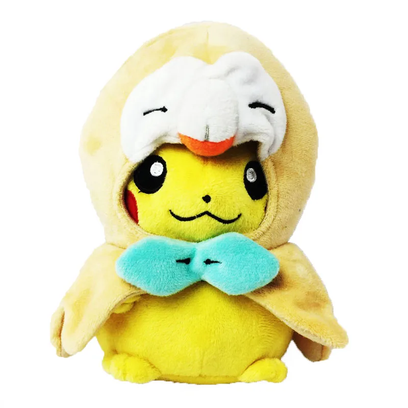 Takara Tomy Pokemon Plush 3Pcs/Set Pikachu Cosplay Jirachi Victini Togedemaru Cotton Stuffed Dolls Children Toys Christmas | Игрушки и