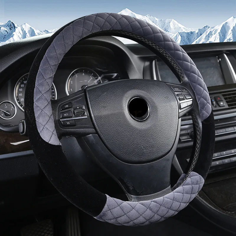Крышка рулевого колеса автомобиля мода мягкий теплый плюш охватывает
