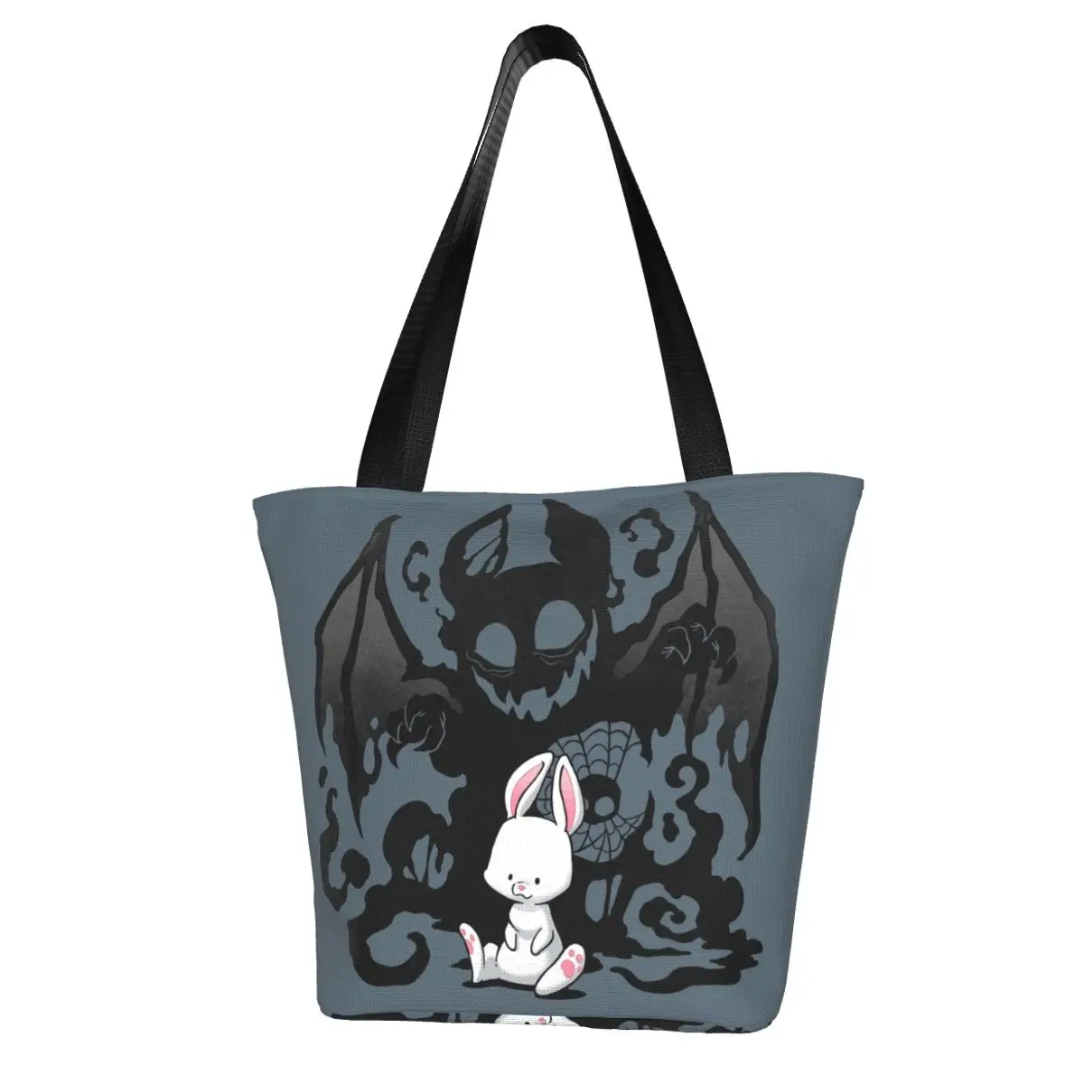 

Сумка для покупок Beast Bunny на Хэллоуин, Студенческая сумка с животным дьяволом для покупок, винтажные сумки из полиэстера оптом