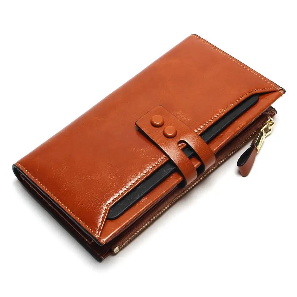 

New Style Cowhide Large-Volume Wallet Retro Wallet Women's High Quality Genuine Leather Long Wallet