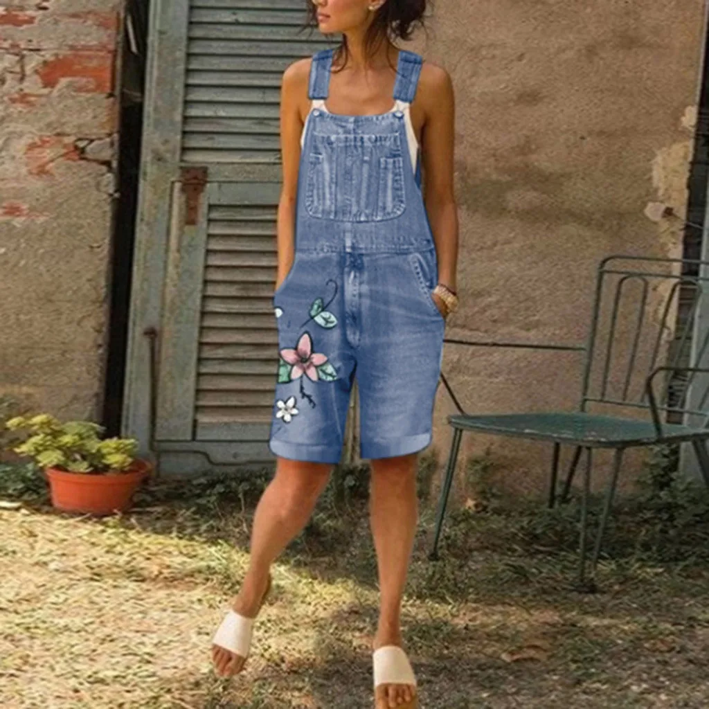 Женские летние комбинезоны модные джинсовые сексуальные длинные Комбинезоны #