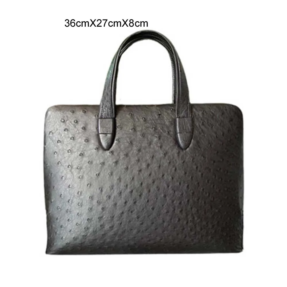 

fanzunxing Ostrich leather Men bags handbag men Ostrich bag One shoulder business men briefcase Laptop bag large capacity