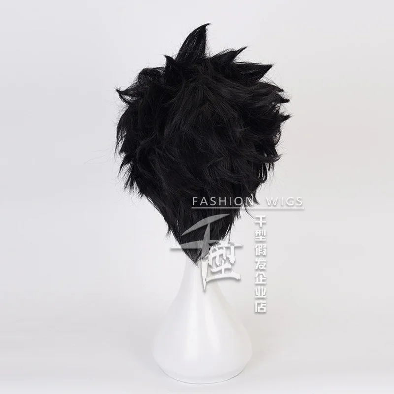 Haikyuu! Черный короткий парик для косплея Nekoma Kuroo Tetsurou термостойкий синтетический