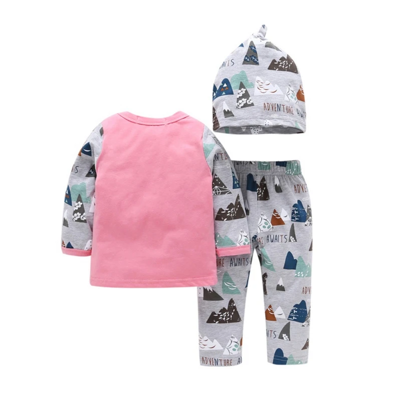 Весенняя одежда для детей Модный комплект из 3 предметов мальчиков и девочек: