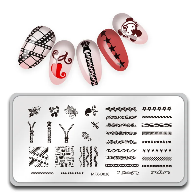 

MiFanXi Nail Stamping Plates Nail Art Board Template Steel Geometric Printing Stencil Fashion Power
