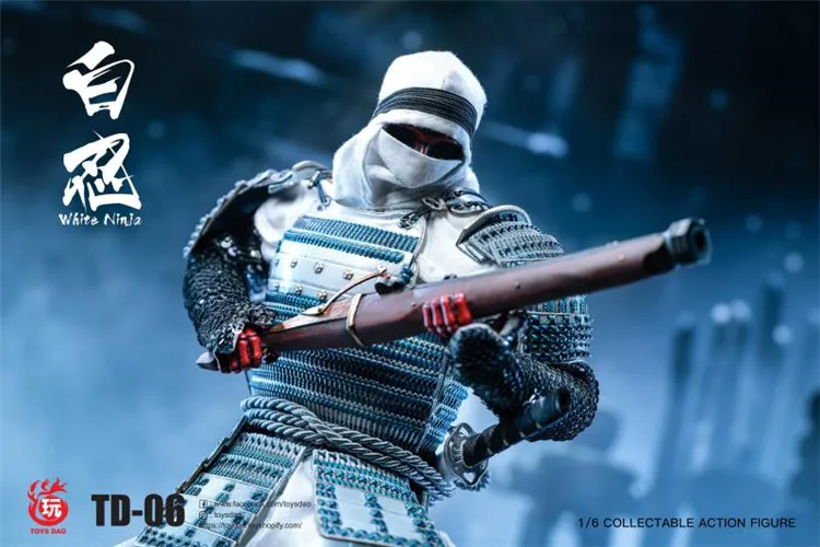 

in stock TOYSDAO 1/6 puppet TD-06 white armor ninja suit alloy weapon samurai toy puppet 12-inch man puppet