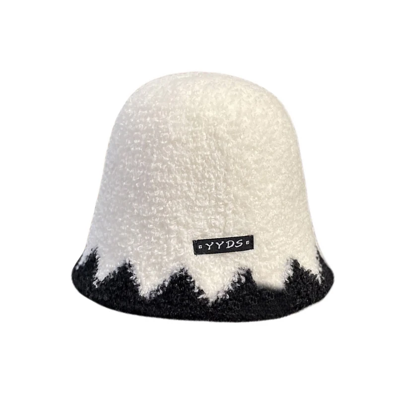 

2022 Bucket Hat Panama Korean Version Ins Solid Color Letter Fisherman Hat Autumn and Winter Trend Wild Casual Warm Women's Hat
