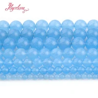 4 14mm round ball sky blue jades smooth spacer beads stone for diy women fashion necklace bracelets earring jewelry making 15