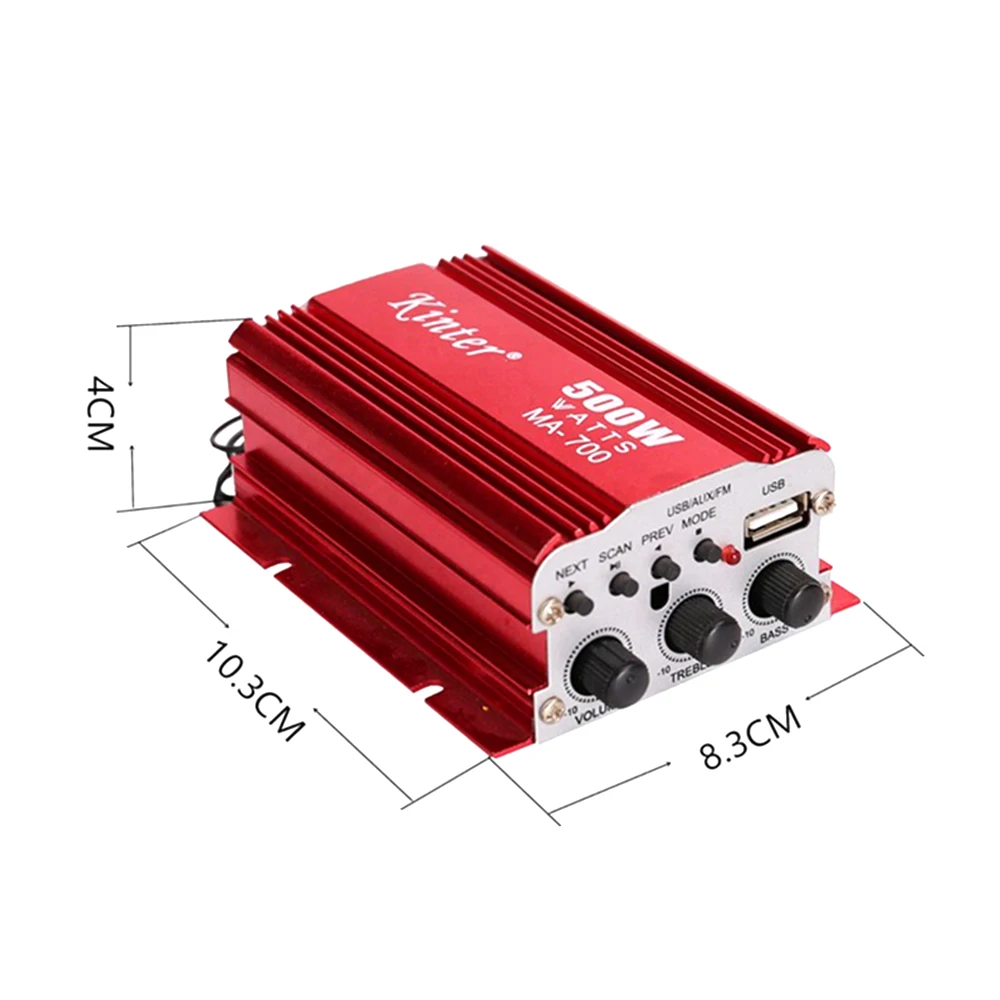 Стерео усилитель MA-700 мини аудио усилитель USB MP3 FM HiFi усилитель мощности с пультом дистанционного управления для домашнего автомобиля