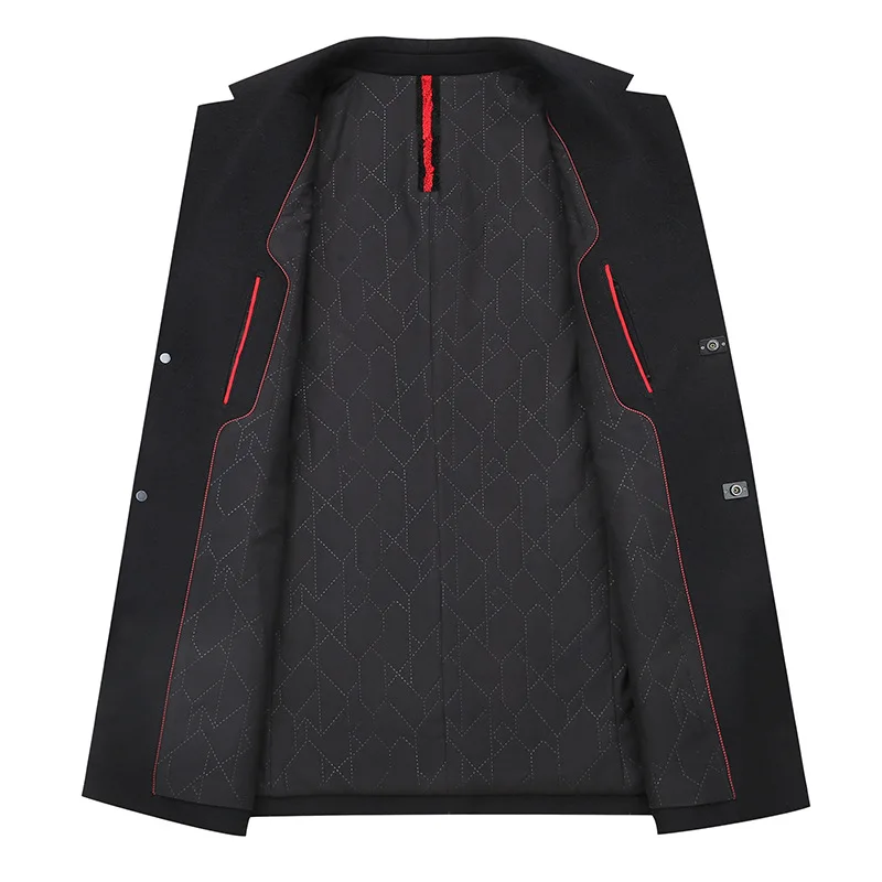 

Autumn and winter new men's fattening plus size fashion casual windbreaker men's fat suit collar woollen coat men's coat