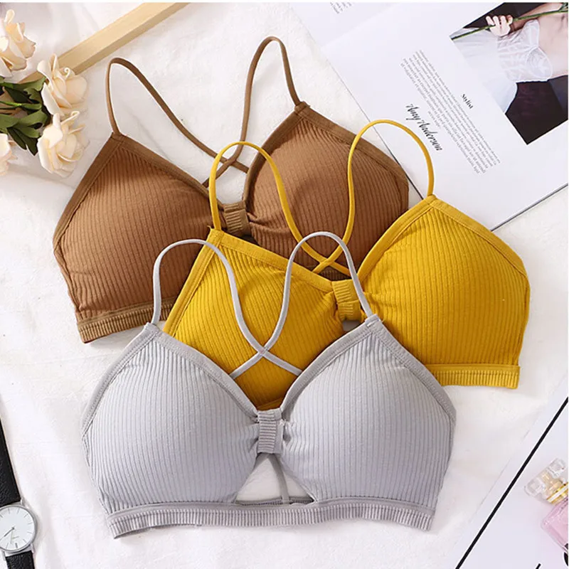 

Sport Bra Yoga Top Cotton Sports Bra Breathable Strap Underwear Chest Pad Wrapped Chest Activewear Women Fitness Top Bra