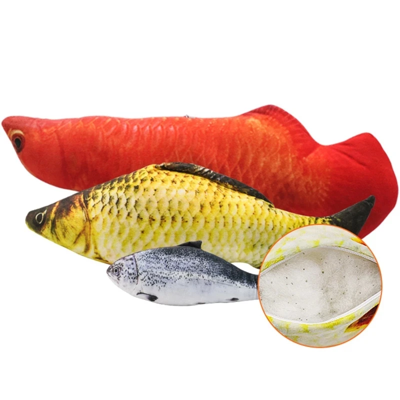 

Pet Soft Plush Fish Cat Toy Accessories Interactive For Cats Catnip Toys Stuffed Pillow Doll Simulation Fish Playing Cheap Goods