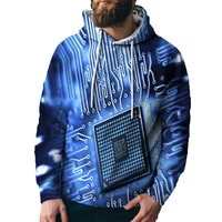 3d printing new electronic chip menswomens hoodie street fashion summer personality versatile sports loose oversized top 4xl