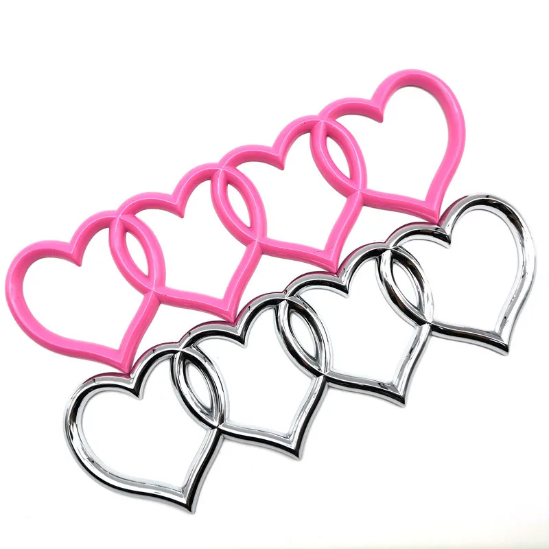 1 шт. ABS Четыре любовных сердца четыре кольца эмблема задний багажник