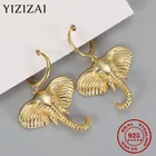 YIZIZAI реальные 925 стерлингового серебра барокко Стиль слон серьги-кольца для женщин преувеличенный животных Подвески шикарные вечерние ювелирные изделия