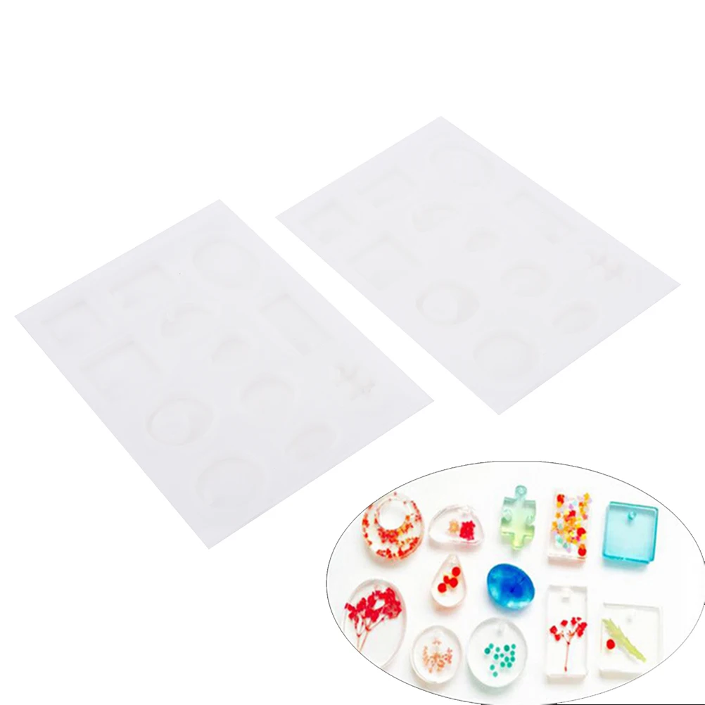 

12 Designs Cabochon Epoxy Silicone Mold Necklace Pendant Resin Mould Jewelry Tools Making Casting Mould DIY Hand Craft Accessory