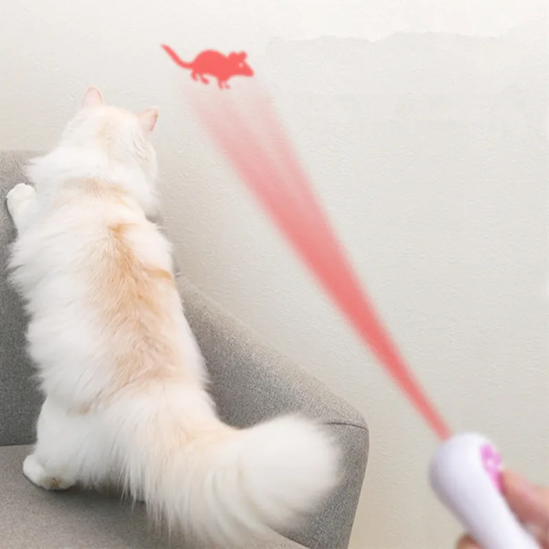 

Cat Toy Laser Pointer Cats Toys Rechargeable LED Laser Cat Toys Interactive Electric Paw Print Toy for Cats Playing Pet Supplies