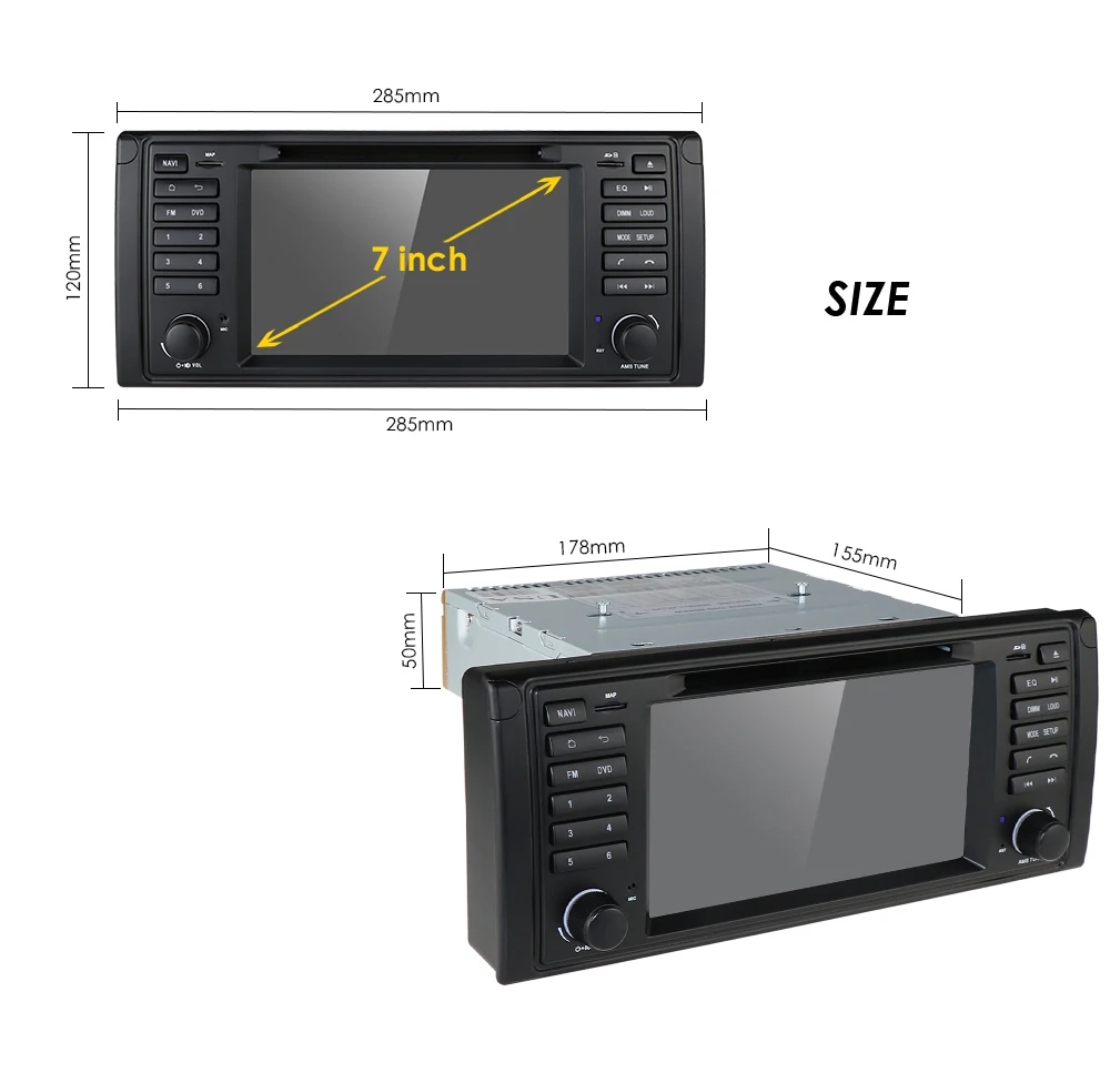 Автомобильный DVD-плеер IPS DSP 2 ГБ + 16 Android 9 0 GPS для BMW 5 Series E39 X5 E53 M5 7 E38 мультимедийное