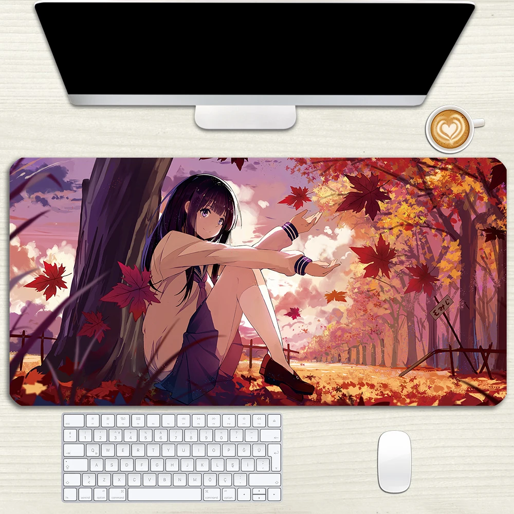 

Аниме Hyouka Chitanda Eru коврик для мыши Oreki Houtarou коврик для мыши резиновый с застежкой края геймерский коврик для мыши Клавиатура Настольный коври...
