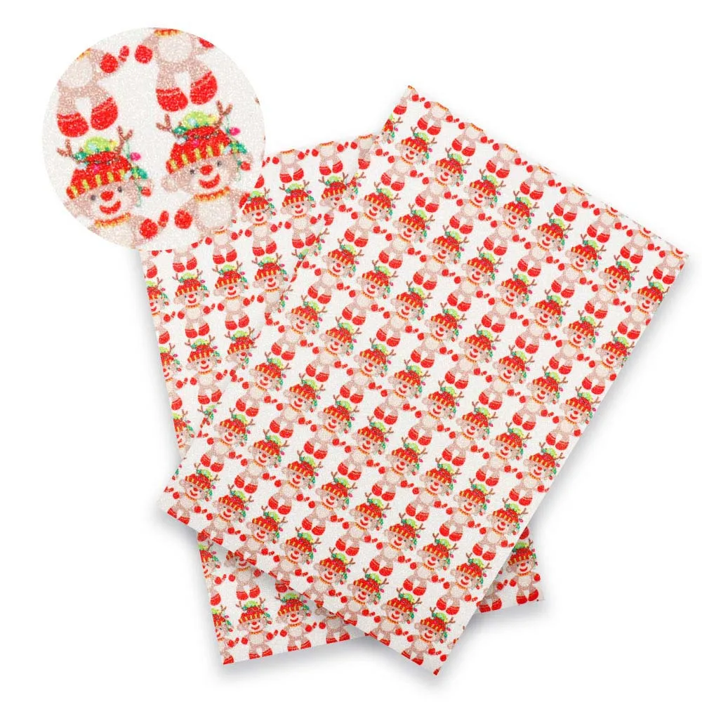 Блестящая ткань 22 см х 30 праздничный узор блестящий лист Рождественская тема