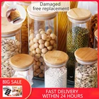 Банка для сладостей Mason, стеклянная бамбуковая Крышка для специй, стеклянные банки с крышками, банка для печенья, кухонные банки и крышки, оптовая продажа