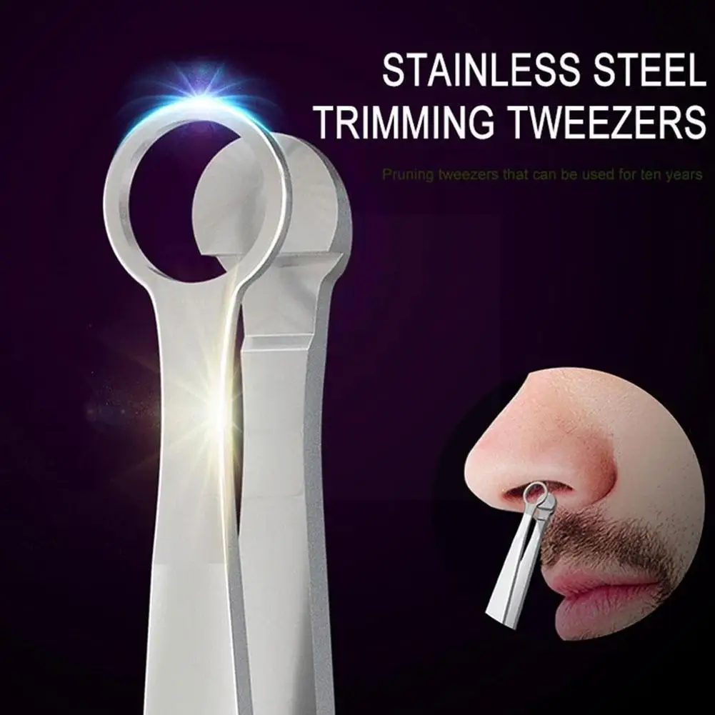 

Universal Nose Hair Trimming Tweezers Round Tip Eyebrow Tweezer Hair Perfectly F2L7 Steel Tweezers Nose Removal N3D6
