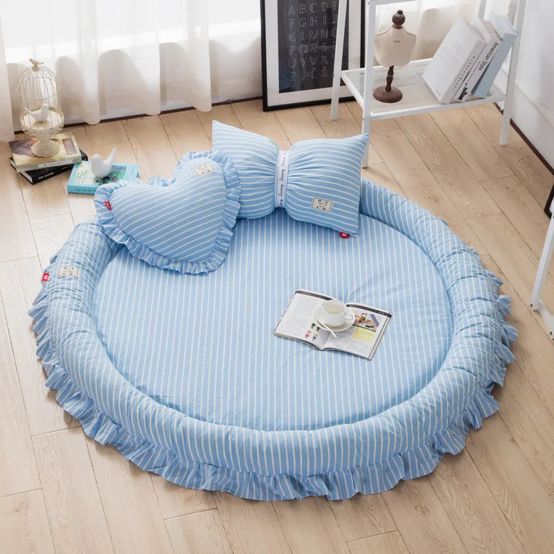 sky blue Бантом ковер с refulles детский игровой коврик ковер 150*150 см домашний декор для детей коврик нескользящий; для пола коврики моющиеся съемный для маленьких мальчиков и девочек - Цвет: sky blue