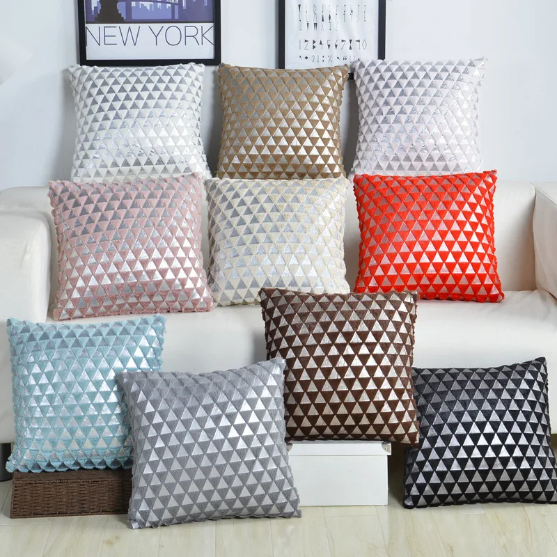 Бархатная треугольная наволочка PV декоративная плюшевая для дивана кровати