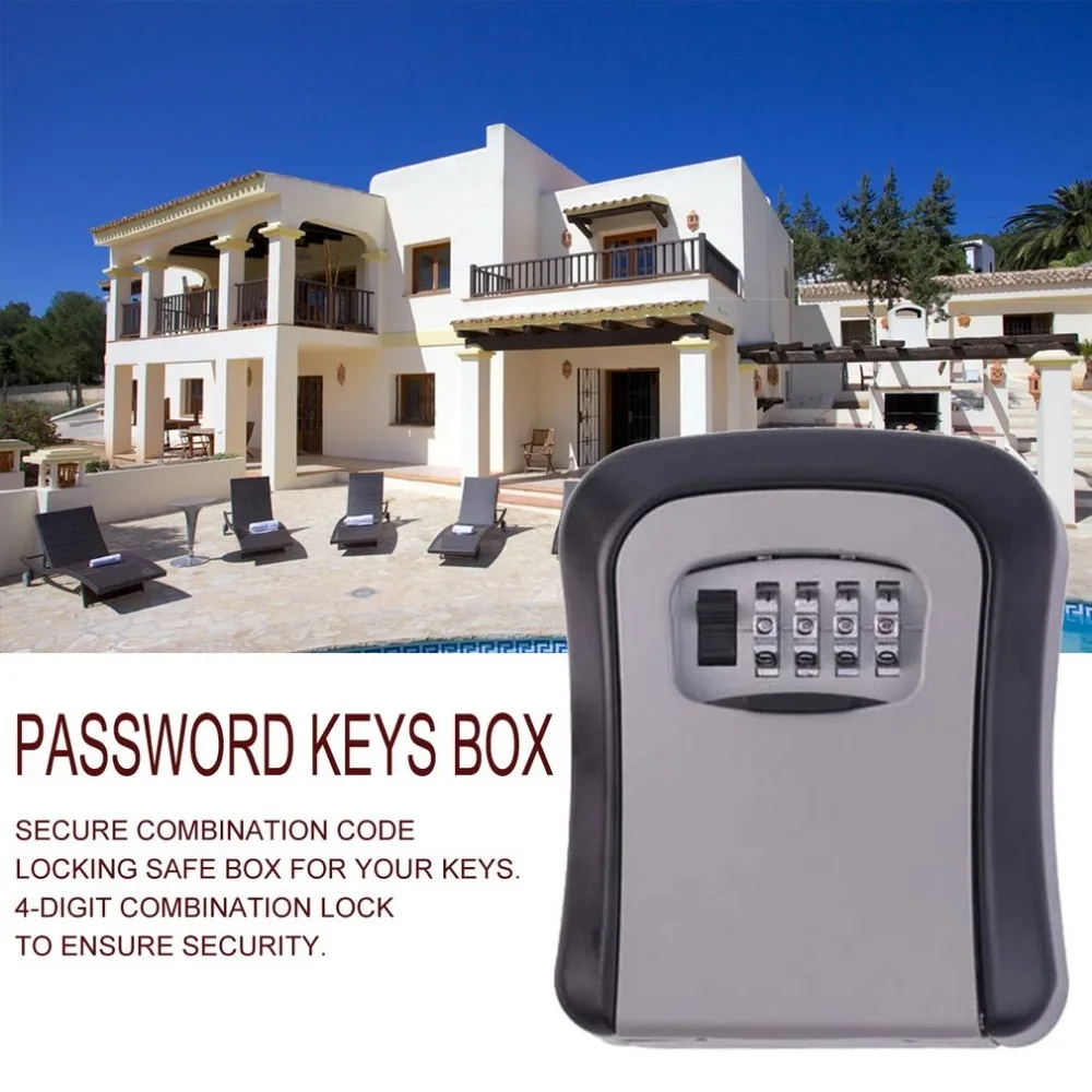 

Metal Outdoor Safe Key Box Organizer Box Security 4 Digit Opslag Lock Box Outdoor Wall Mount Case Opslag gereedschap