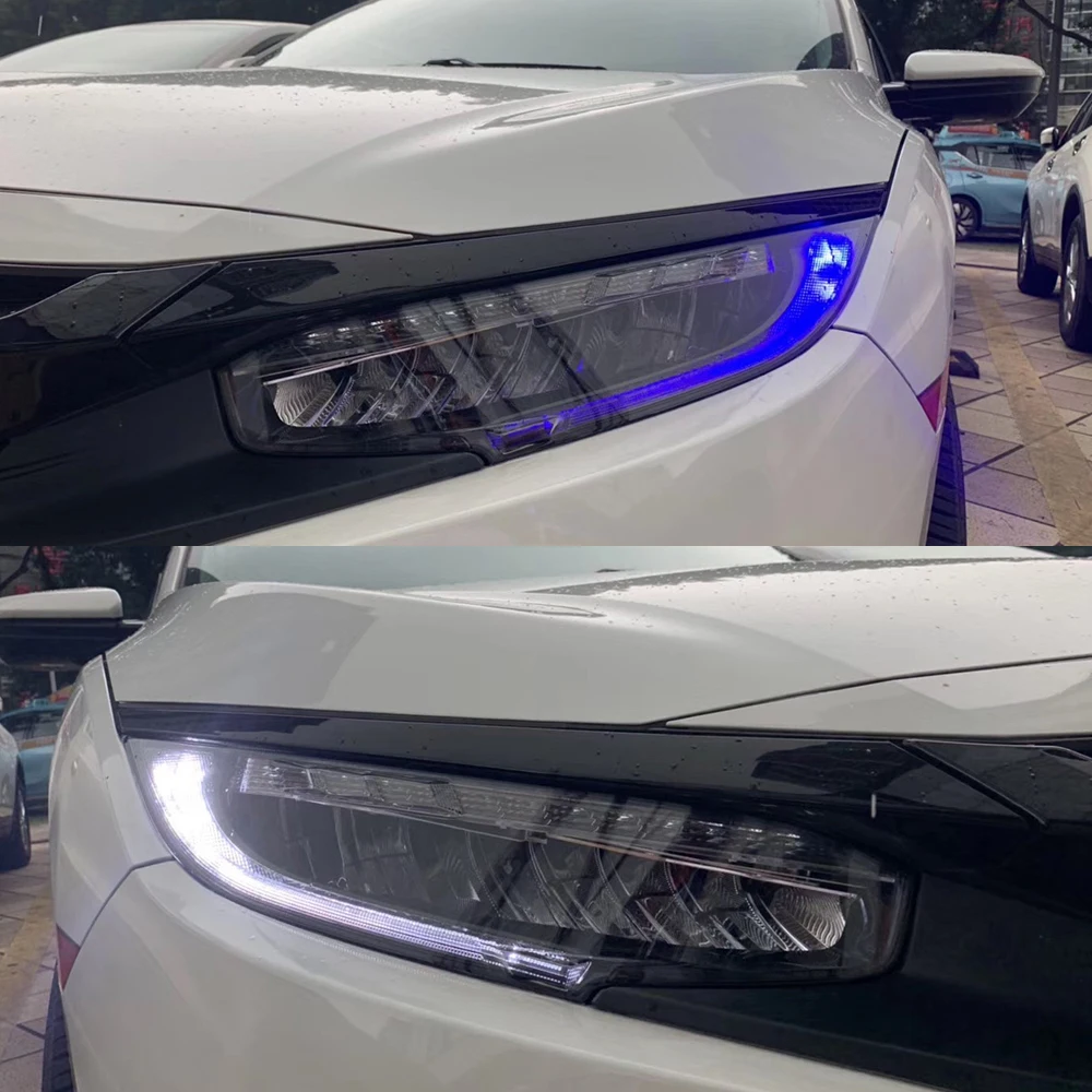 1 пара автомобилей головной светильник для Honda Civic 10th HID светодиодный головной светильник s с движущимися поворота светильник налобный фонарь светодиодный DRL Передняя лампа