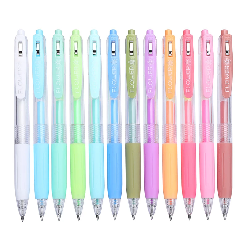 

12 PCS Kawaii Ballpoint Pes Set Colorful Highlighters Painting Drawing Ball Pen Art Office School Stationary Supplies 040134