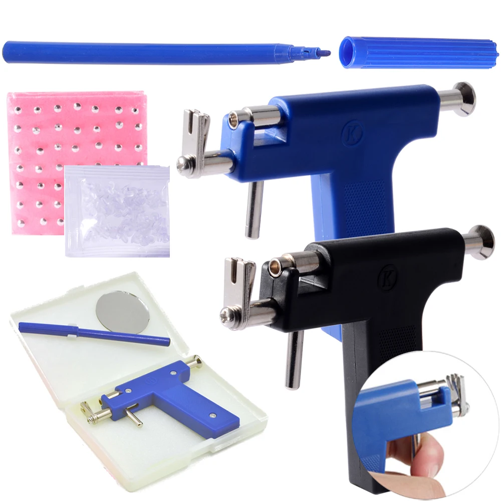 

Professional Piercing Gun Tools Kit With Ear Stud Tools Nose Navel Belly Piercing Tool Gun with Disposable Sterile 98pc Ear Stud