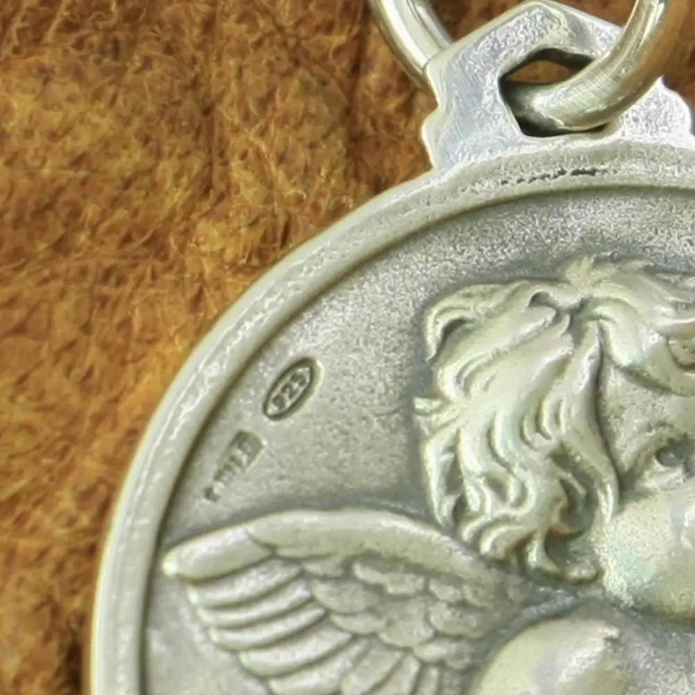 Милый ангел кулон 925 пробы серебряные подвески 2 стороны круглый TA165 JP|Подвески| |