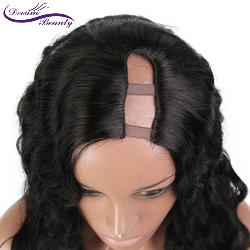 

Light Yaki Human Hair Wigs U part Glueless Brazilian Wigs Natural Color Remy Human Hair Wigs Dream Beauty