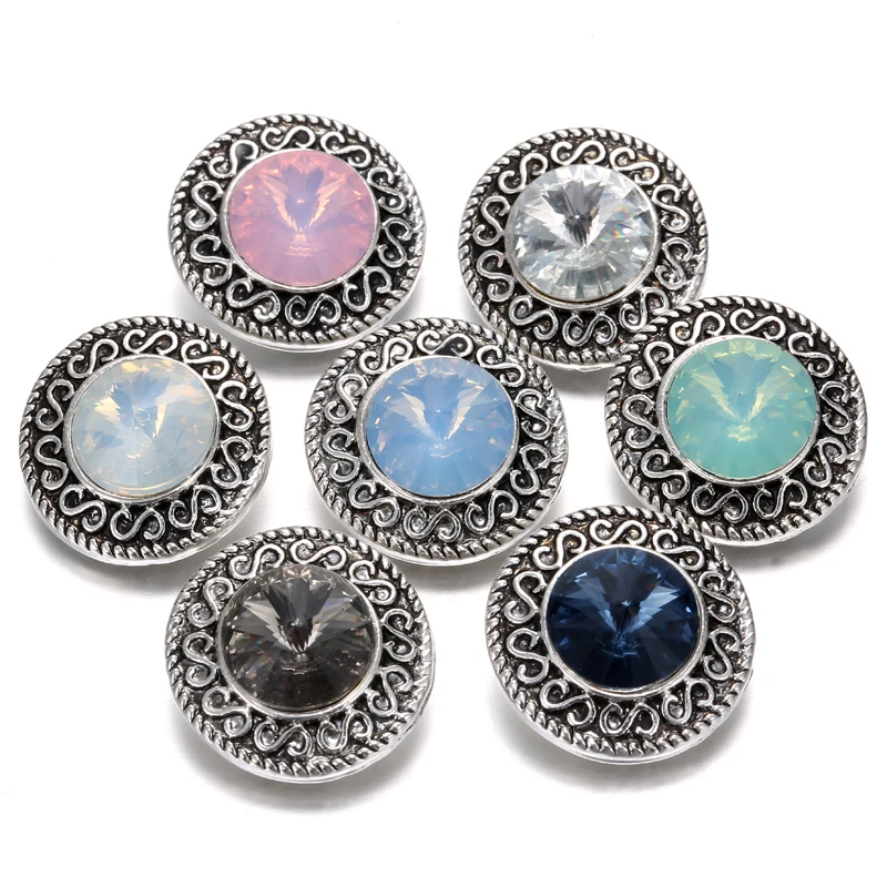 6 шт./лот новинка темно синий горный хрусталь 18 мм металлическая защелка