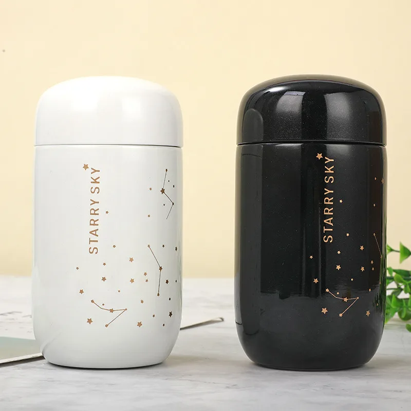 

Dozzlor Thermos Bottle Starry Sky Mini Small Capacity Leakproof Coffee Mug 304 Stainless Steel Vacuum Flask 200ML Thermo Bottle