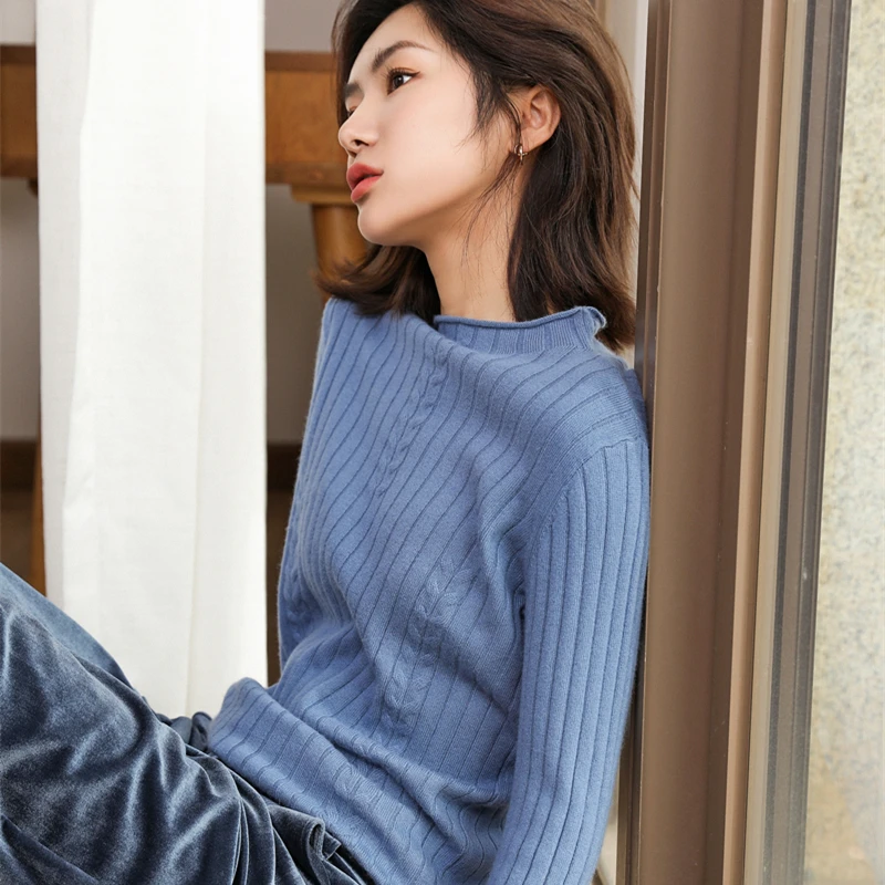 Adohon 2021 женский зимний 100% кашемировый свитер и осенний вязаный пуловер Высокого