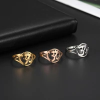 cooltime yoga talisman amulet rings for women men stainless steel om engagement wedding gift couple rings fine jewelry birthday
