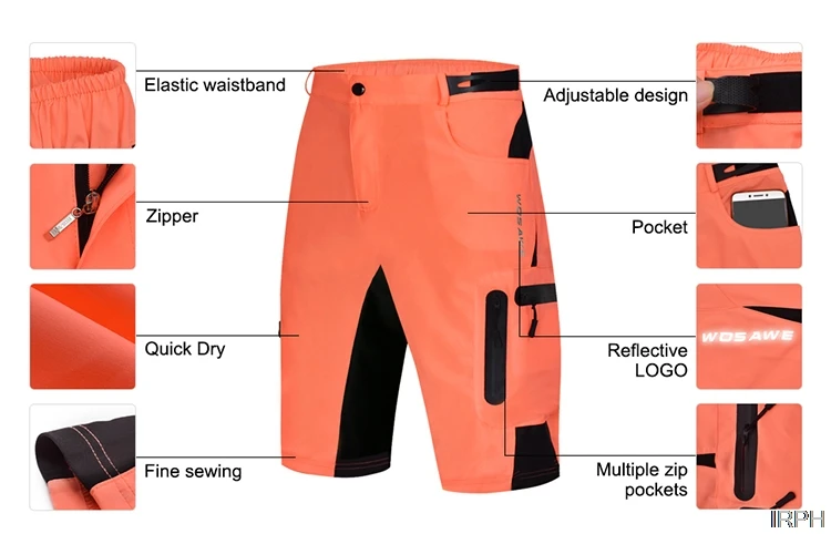 WOSAWE Motocross Pants Reflective MTB BMX Mountain Bike Racing Downhill Motorcycle Shorts Outdoor Summer Sweatpants