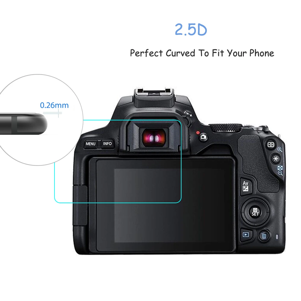 2 шт. для Canon EOS 200D II 2.5D 9H 0 3 мм прозрачное Закаленное стекло Защитная пленка экрана