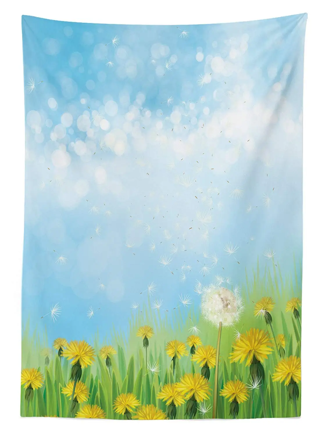 Одуванчик уличная скатерть поле в солнечный день с выдувными Семена шарики