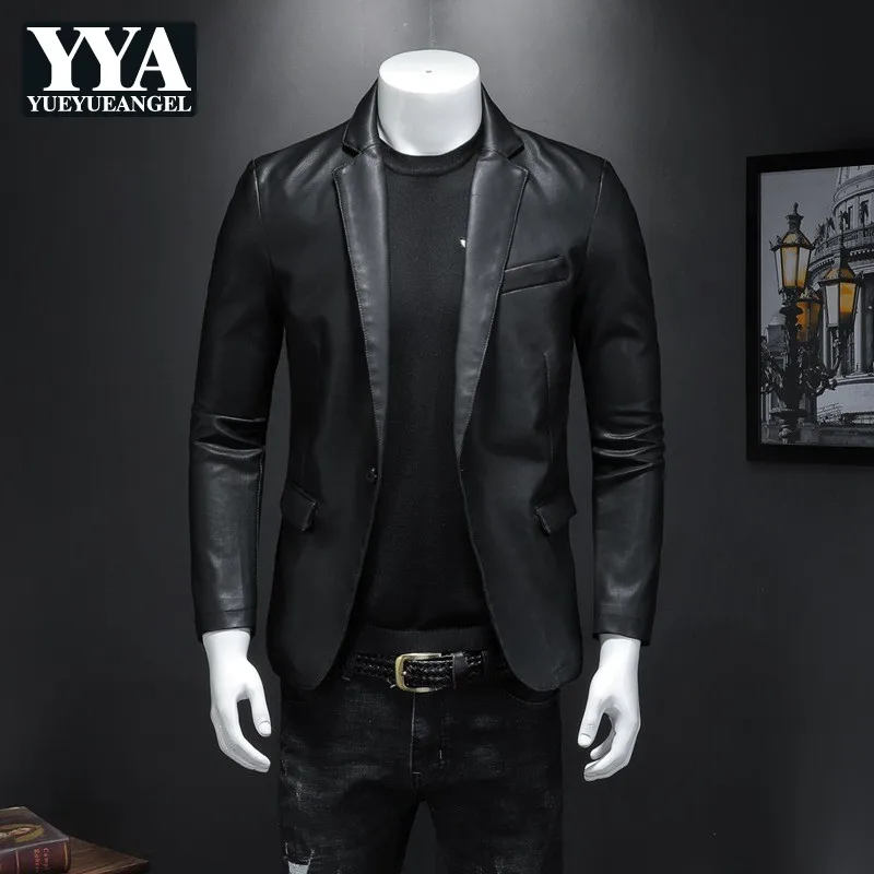 Весенне-осенний мужской блейзер приталенный деловой повседневный костюм из