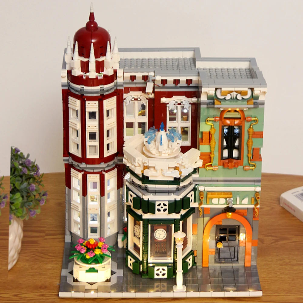 Угловой домик маяк набор огней модульный городской уголок магазин торговый