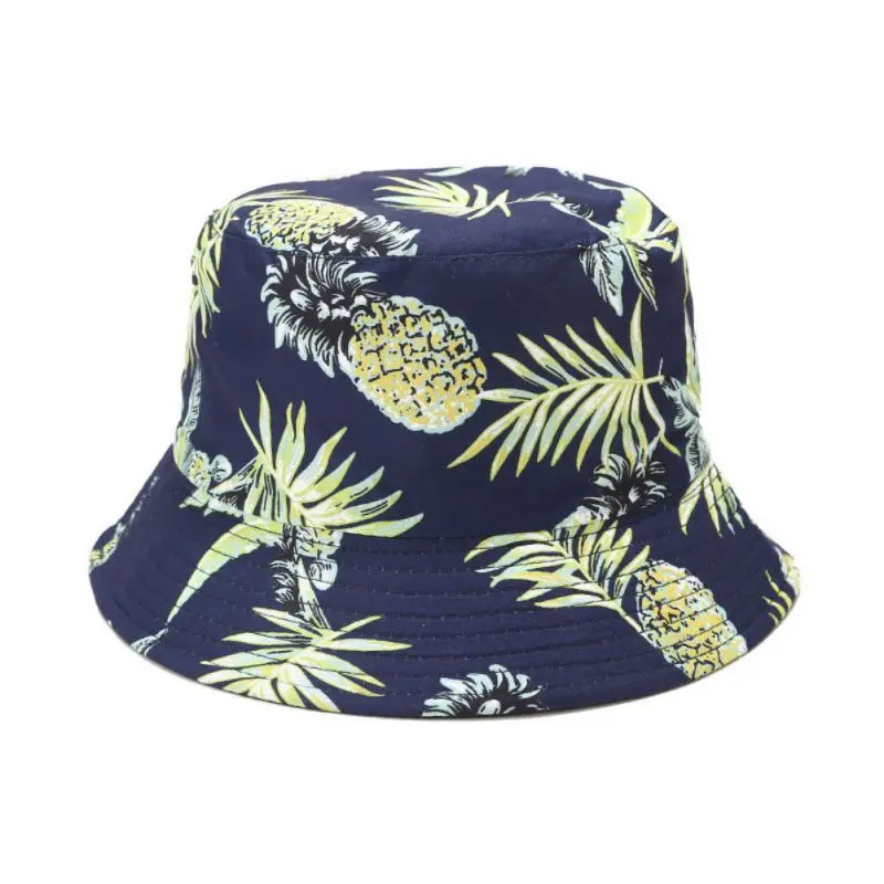 

Double-sided Wearing Basin Hat Spring And Summer Outdoor Sun Hat Fisherman Hat Female Cotton Pineapple