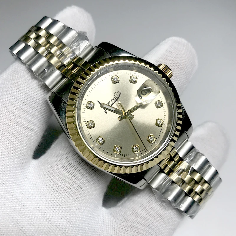 Новые золотые Роскошные Брендовые Часы 36 мм и 40 Мужские женские Автоматические